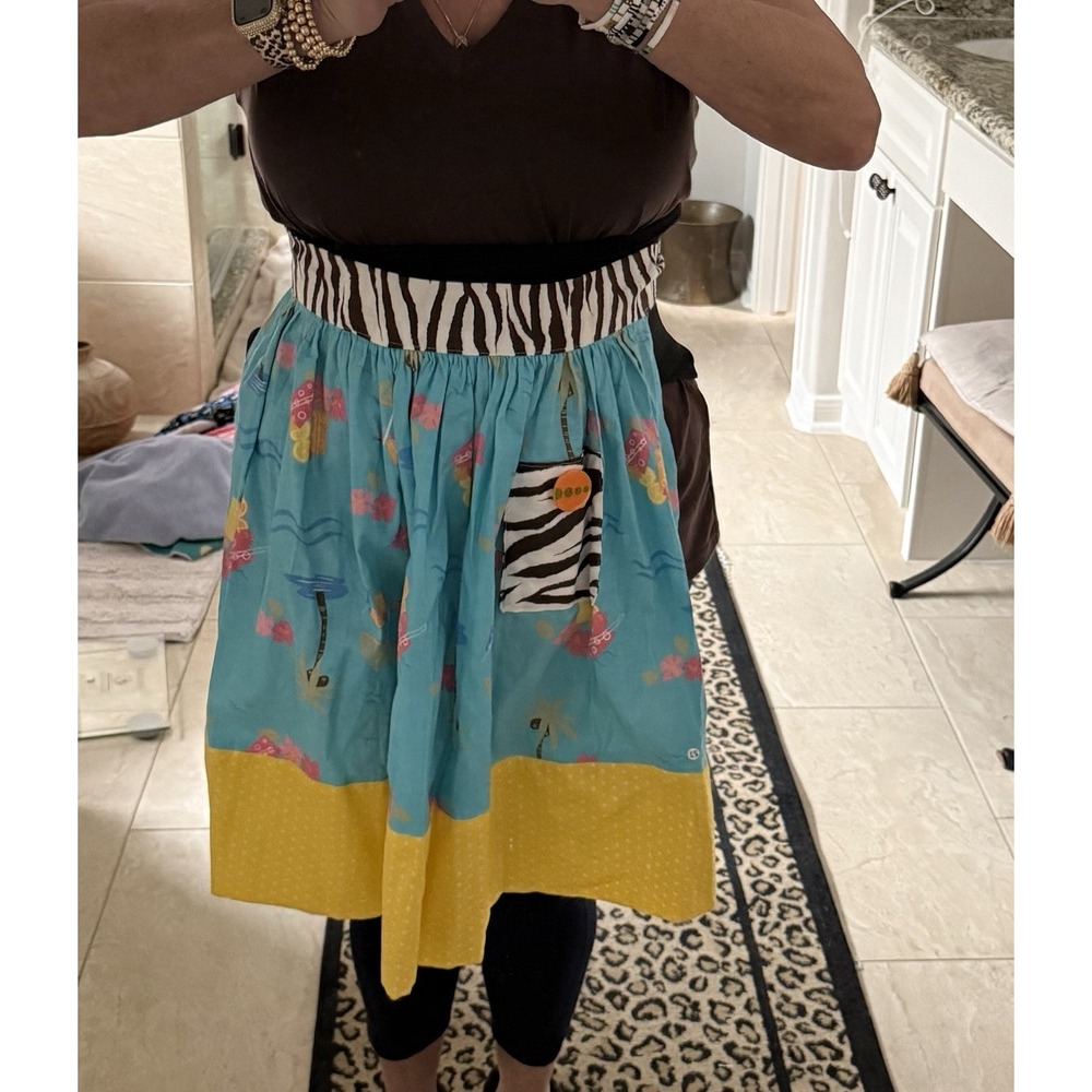 Handmade Waist Apron Beautiful Animal‎ Print The Yellow Part Has Glitter. 5452